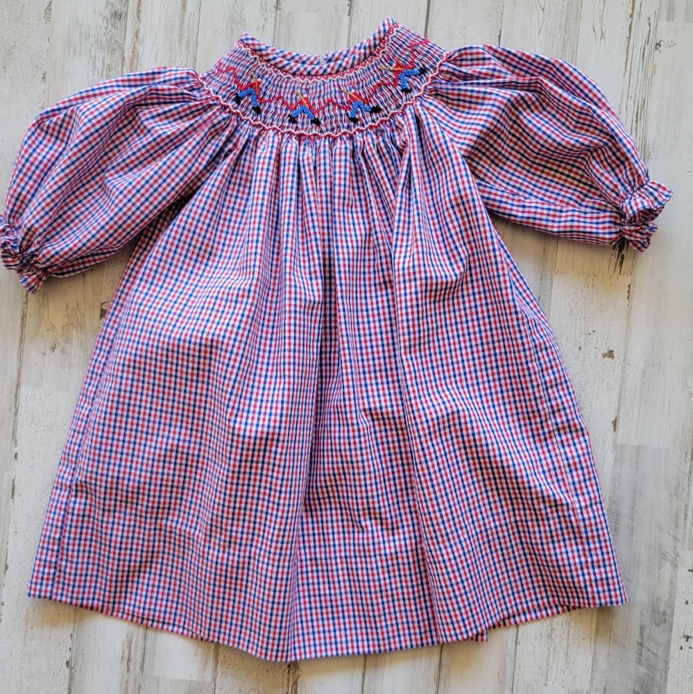 Smocked Soldiers Dress Petite Palace Baby Girl 12M